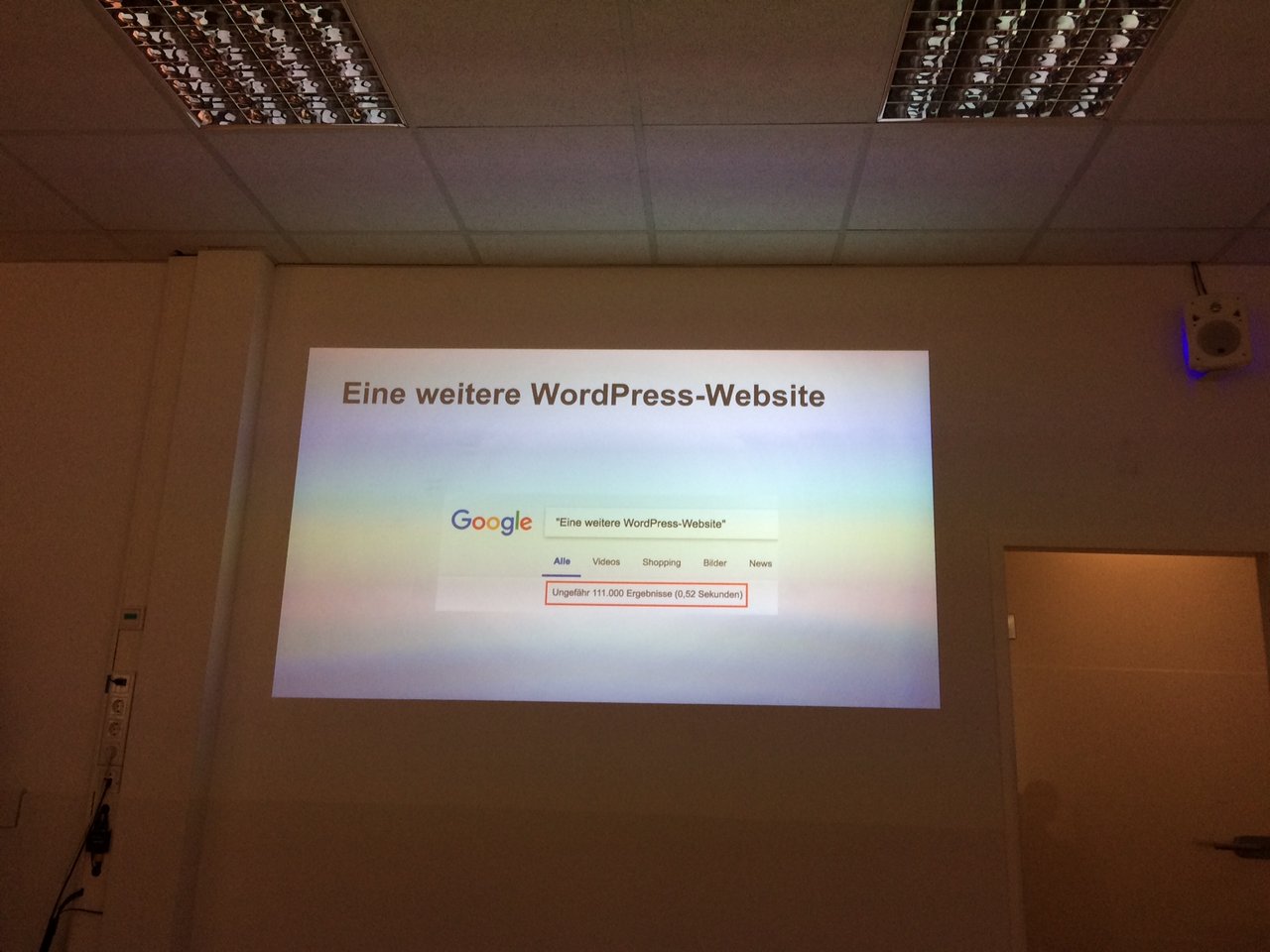 Vortragsfolie "Eine weitere WordPress-Seite"