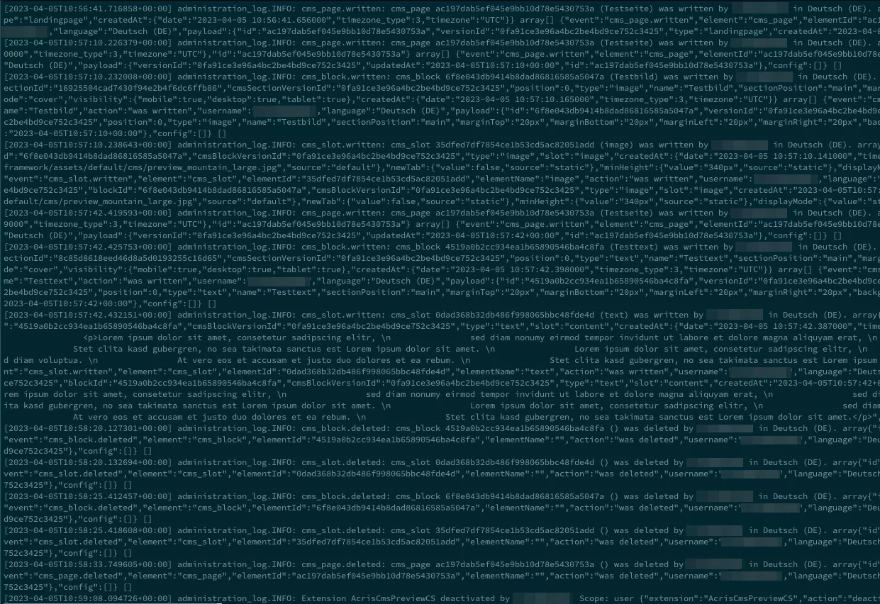 Logging-Screenshot