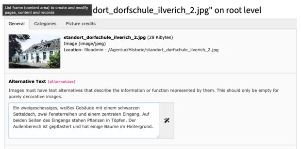 Bild zeigt einen Screenshot der Extension mit einem Beispielbild und einen extrahierten Text