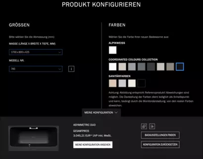 KALDEWEI Produktkonfigurator