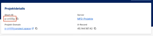 Diese Grafik zeigt wie man eine ProjektID ermittelt