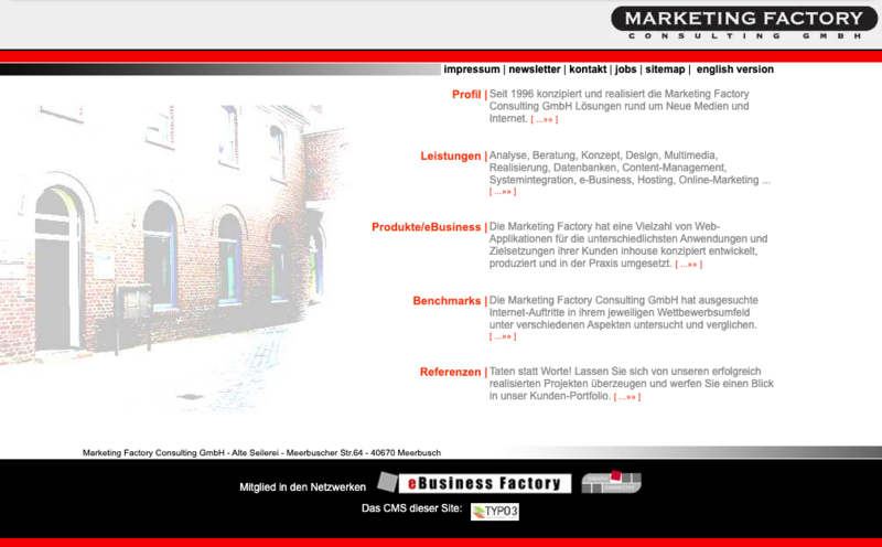 Screenshot MFC-Website 2003